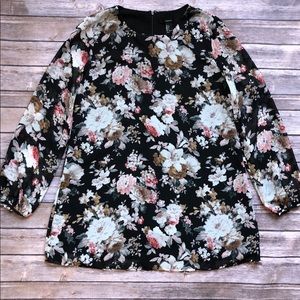 Long sleeve mini dress.